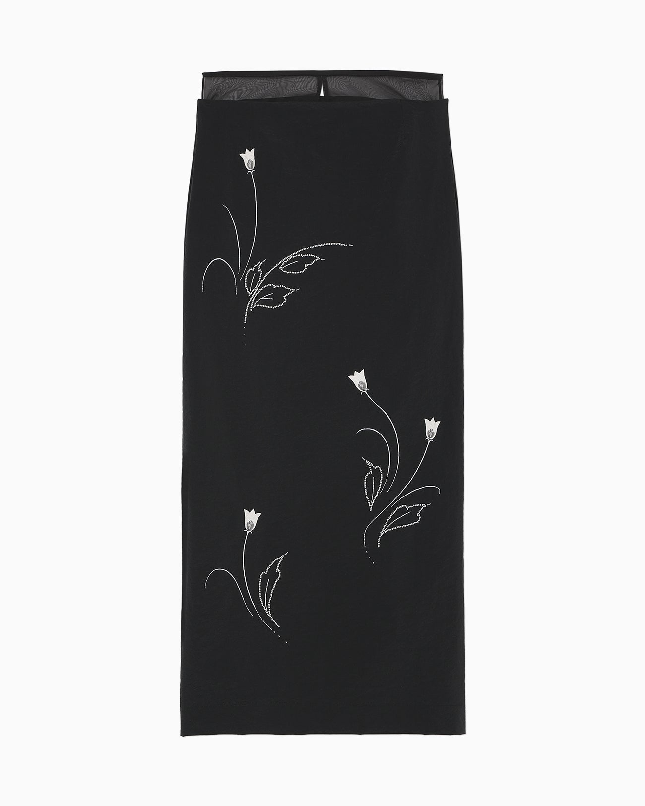 Stretch Beaded Detail Skirt - black - Mame Kurogouchi