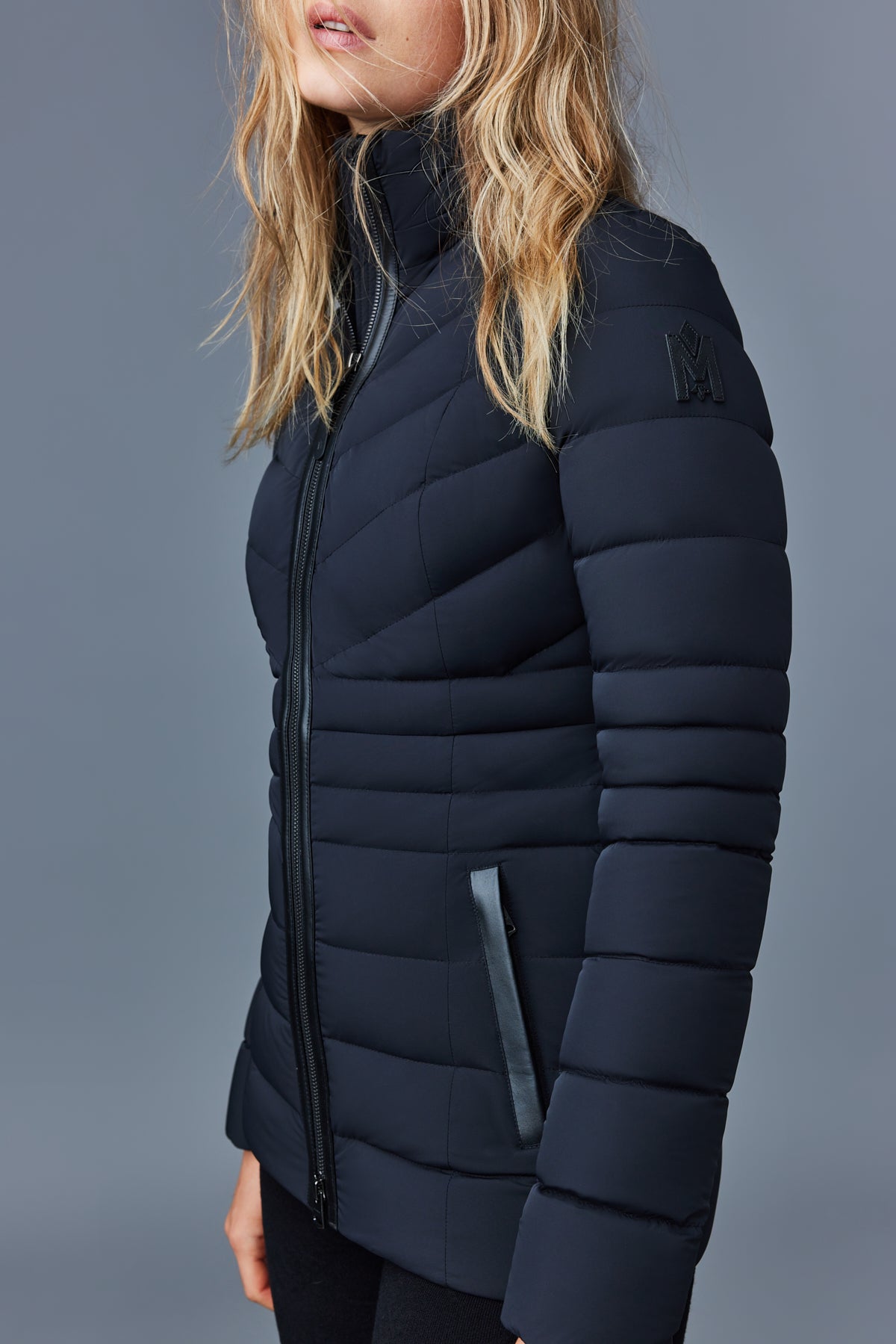 Patsy-BX, Agile 360 down jacket with blue fox fur for ladies