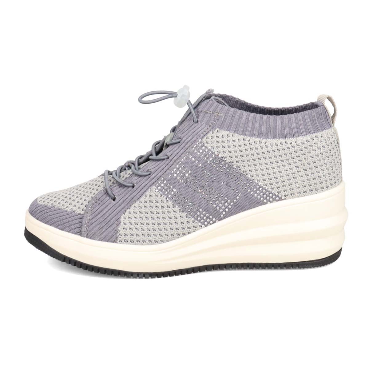 エル スポーツ ELLESPORT 軽量厚底ニットブーツ ESP12713A(23.0 BEIGE