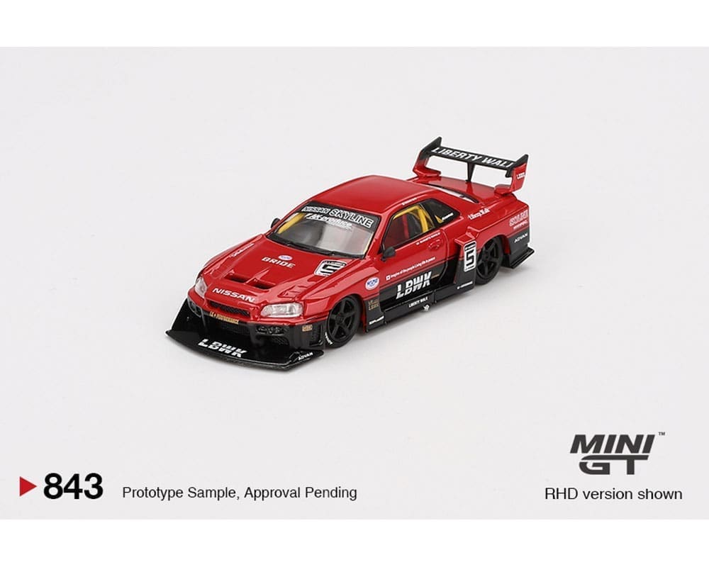 Mini GT 1:64 Nissan LB-ER34 Super Silhouette SKYLINE - Red/Black