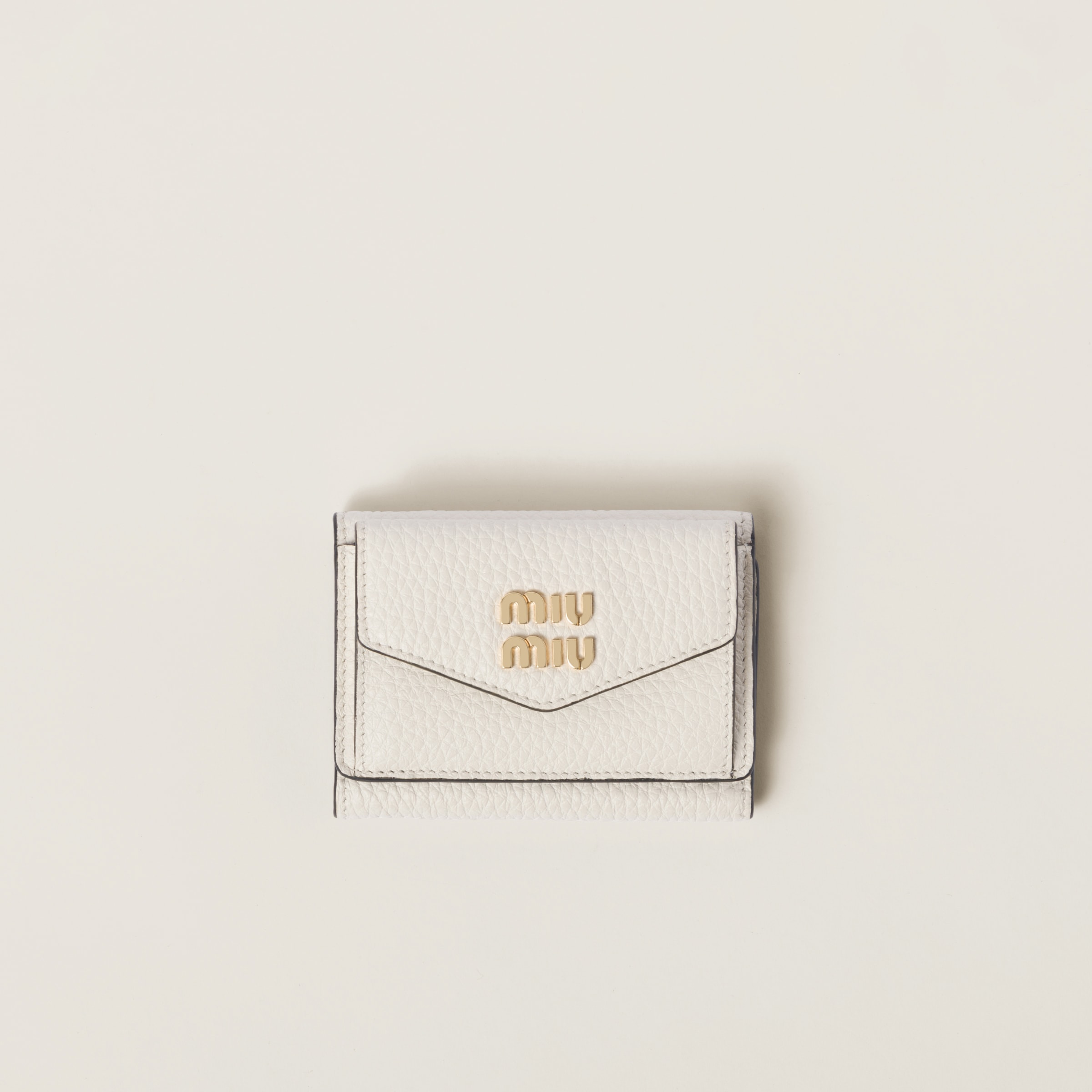 White Small Leather Wallet | Miu Miu