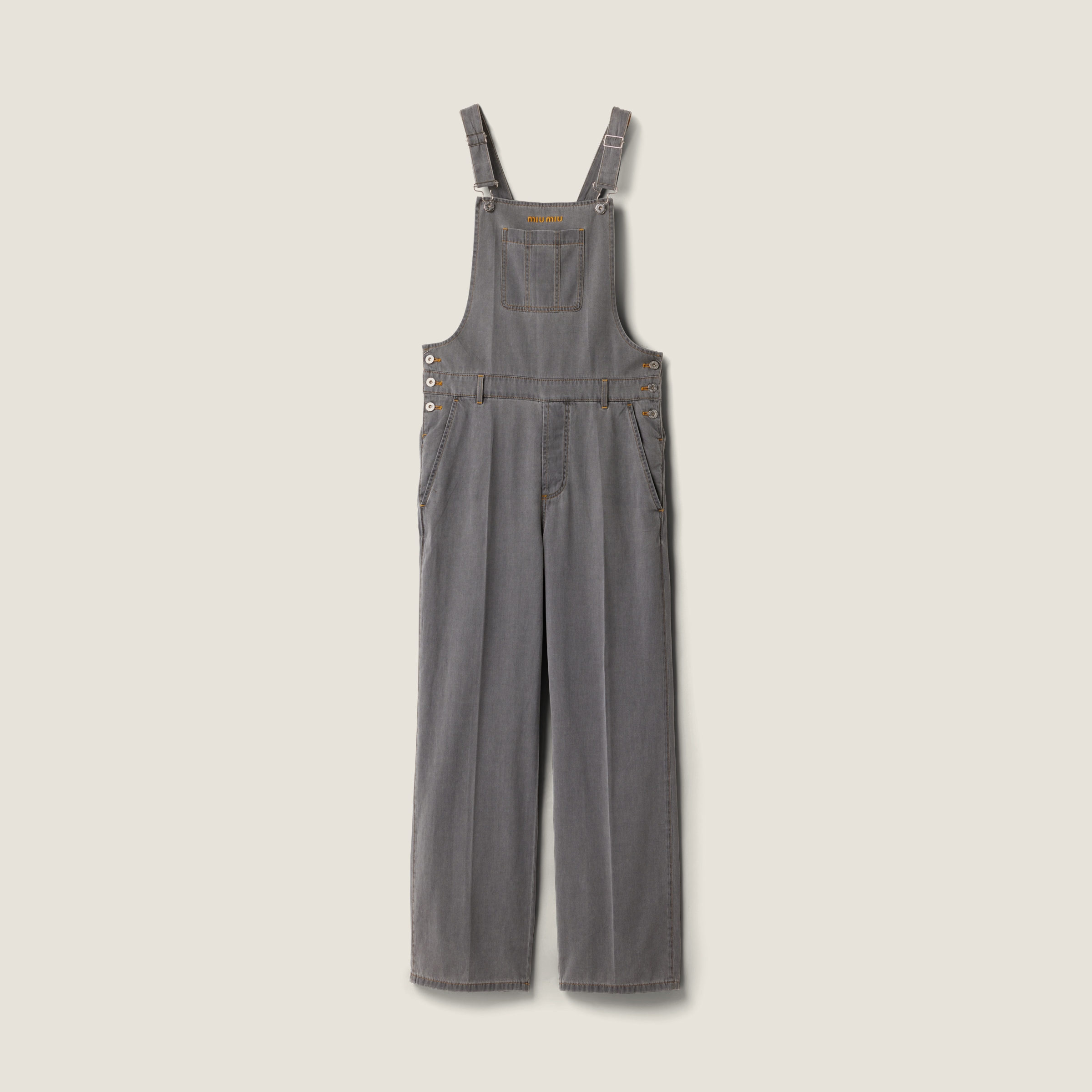 Grey Chambray Jumpsuit | Miu Miu