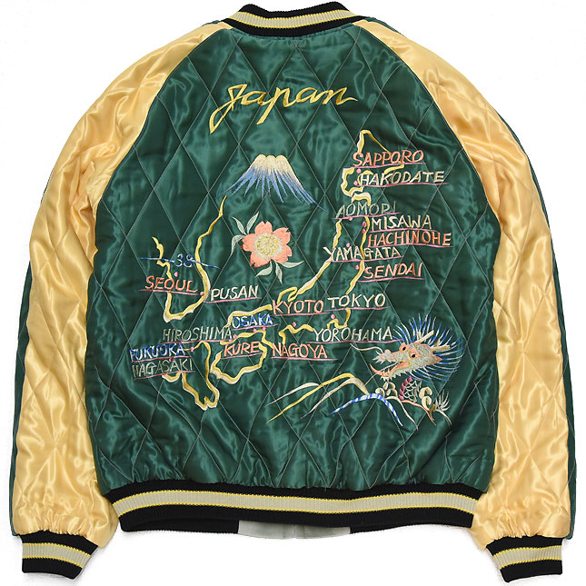 東洋スカジャン「BLACK EAGLE×JAPAN MAP」別珍スカ・NO-404/tt15544-141