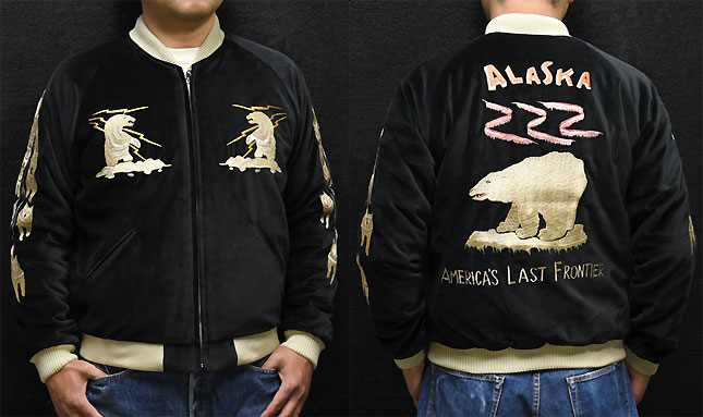 東洋スカジャン「POLAR BEAR×ALASKA MAP」別珍スカ・NO-406/tt15792-119