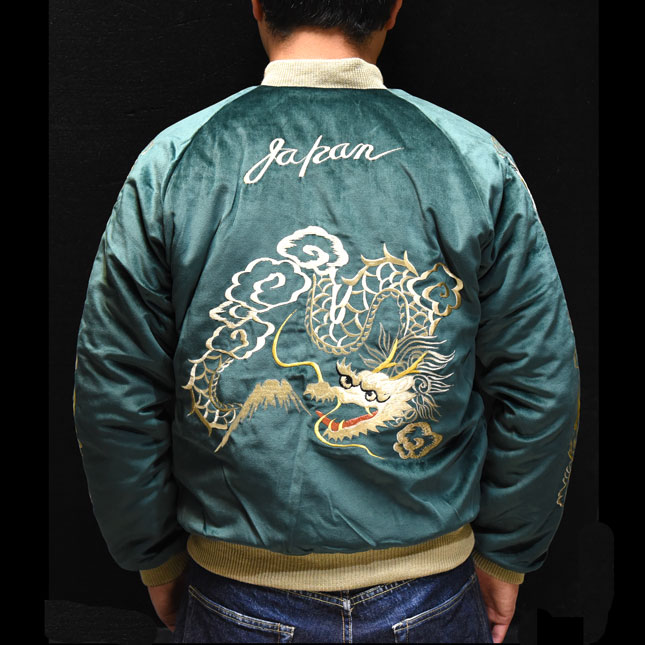 テーラー東洋スカジャン「White Dragon×Landscape」別珍×サテンキルト