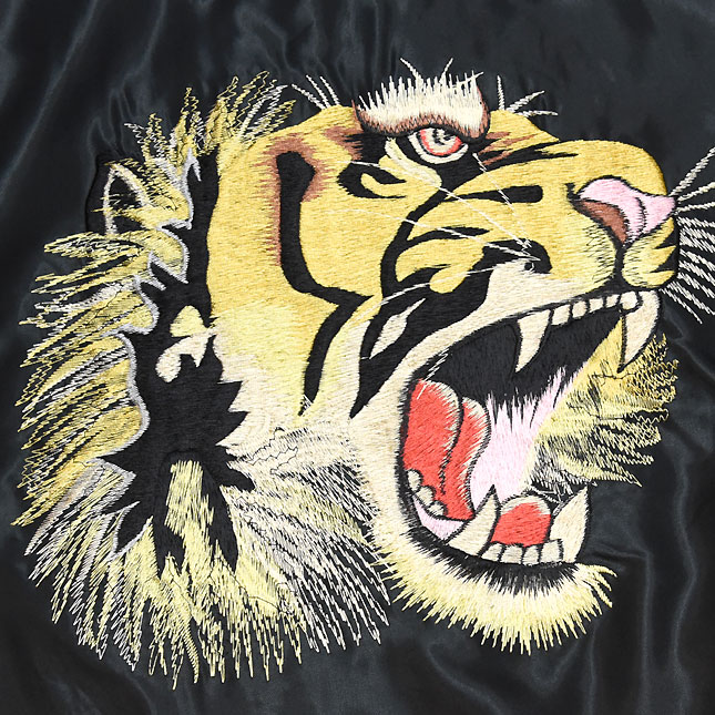 東洋スカジャン「RED EAGLE×TIGER HEAD」リバーシブルアセテート