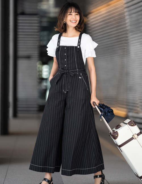 麻混ストライプオーバーオール | msgracy