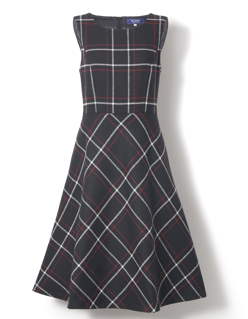 クラシカルチェックノースリーブワンピース | msgracy