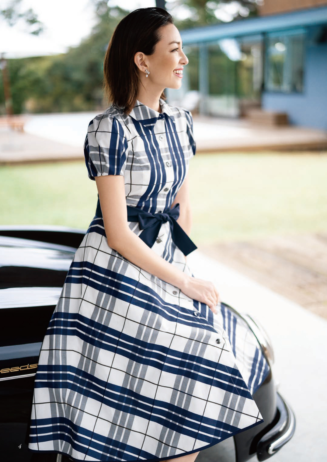 エムズグレイシー ポイントお花モチーフ 裾スカラップデザイン