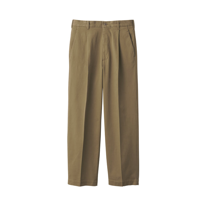Men's Stretch Chino Tuck Wide Pants | Chino Pants | MUJI USA
