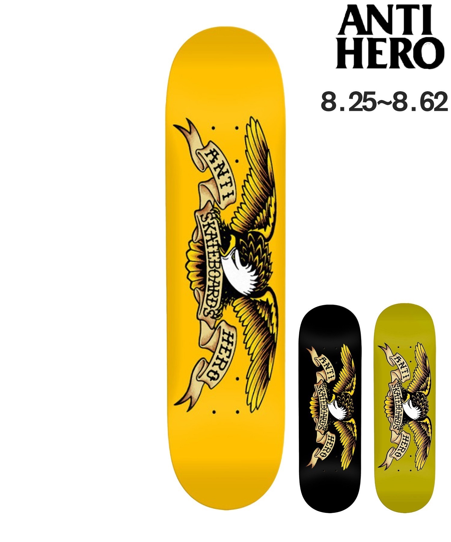 ANTIHERO アンチヒーロ スケートボード デッキ 8.25～8.6inch DBX