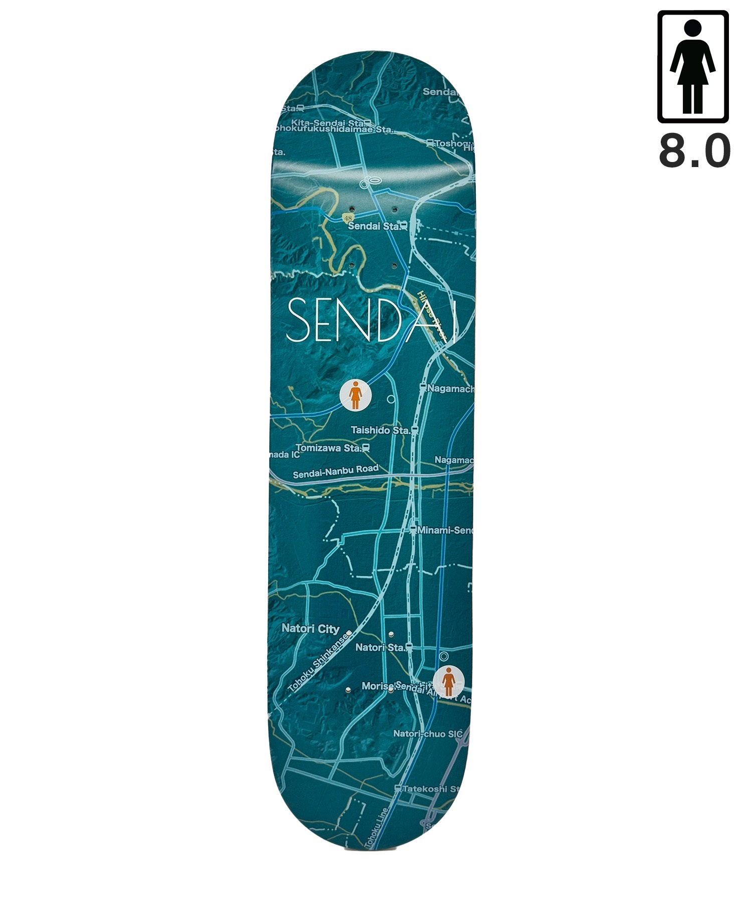 GIRL ガール スケートボード デッキ 8.0 inch MR MAPS SERIES ムラサキ