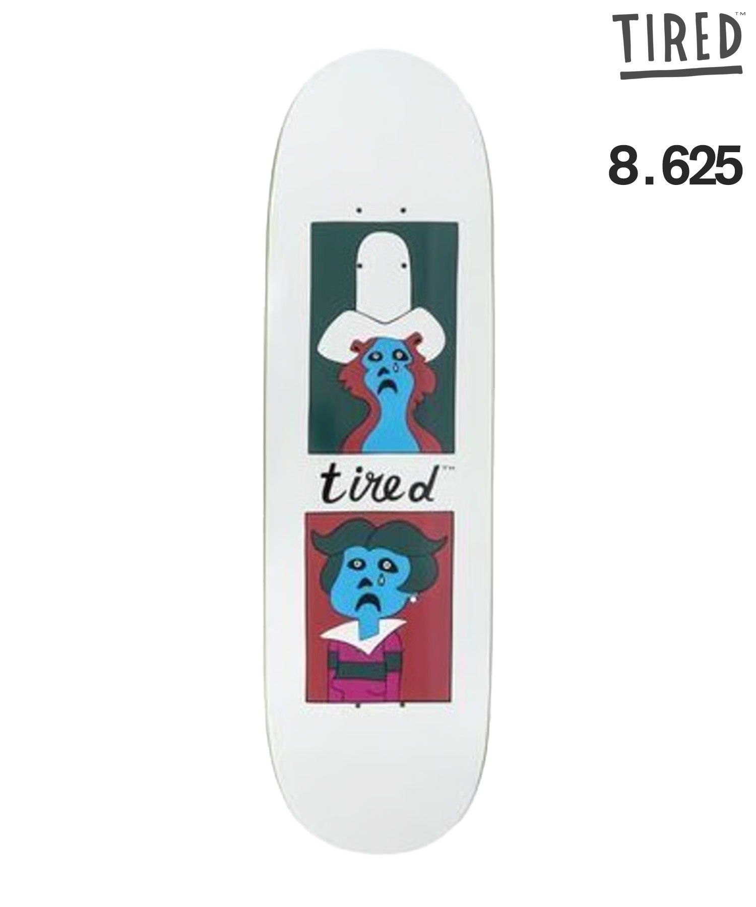 TIRED タイレッド スケートボード デッキ 8.62inch SAD FACES ムラサキ