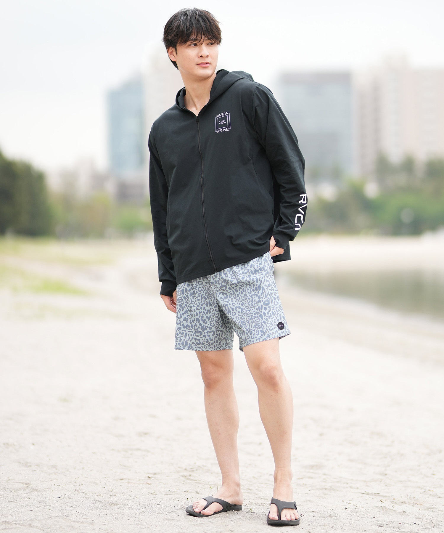 RVCA ルーカ 水着 ラッシュガード ジップアップ パーカー メンズ 長袖