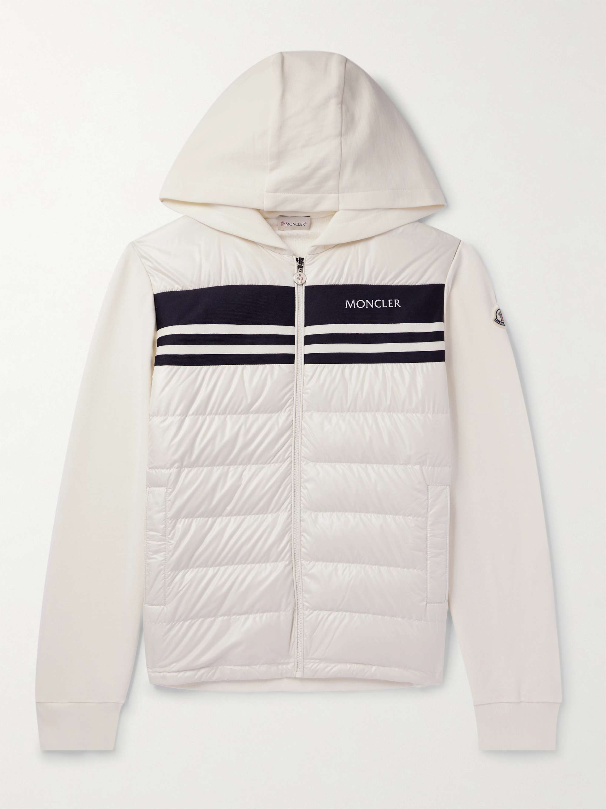 MONCLER Slim-Fit Cotton-Jersey and Quilted Shell Down Zip-Up