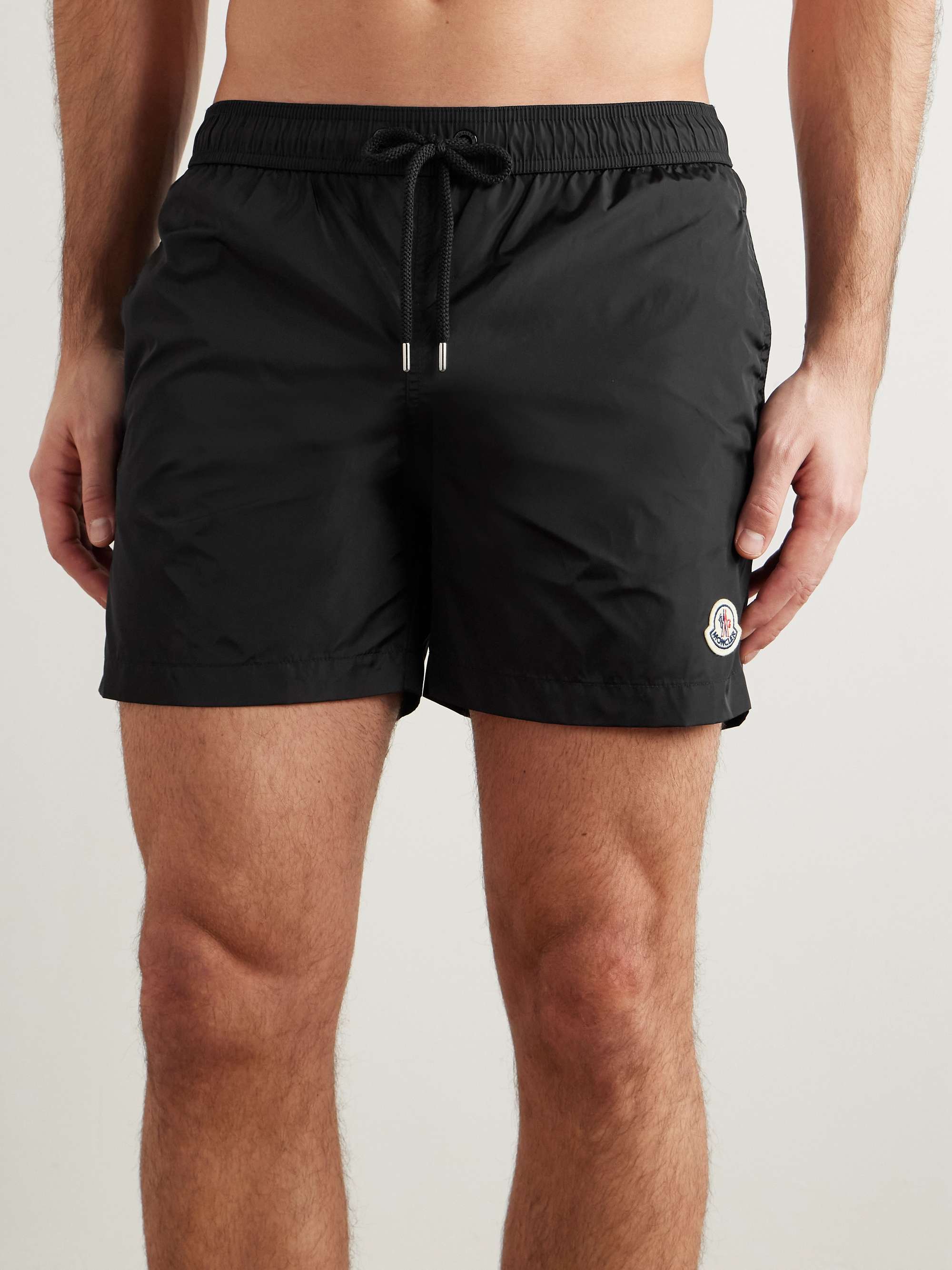 MONCLER Straight-Leg Mid-Length Logo-Appliquéd Swim Shorts for Men