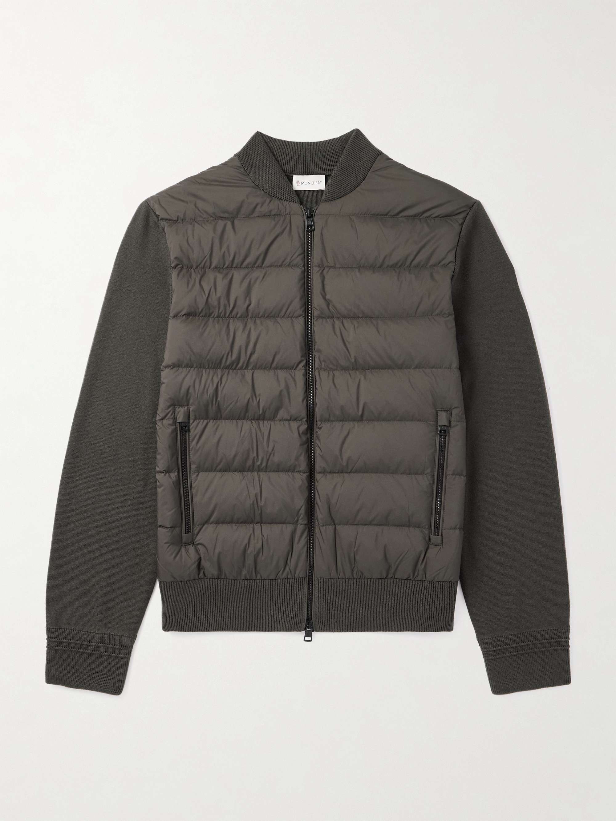 MONCLER Quilted Shell-Panelled Virgin Wool Down Zip-Up Cardigan