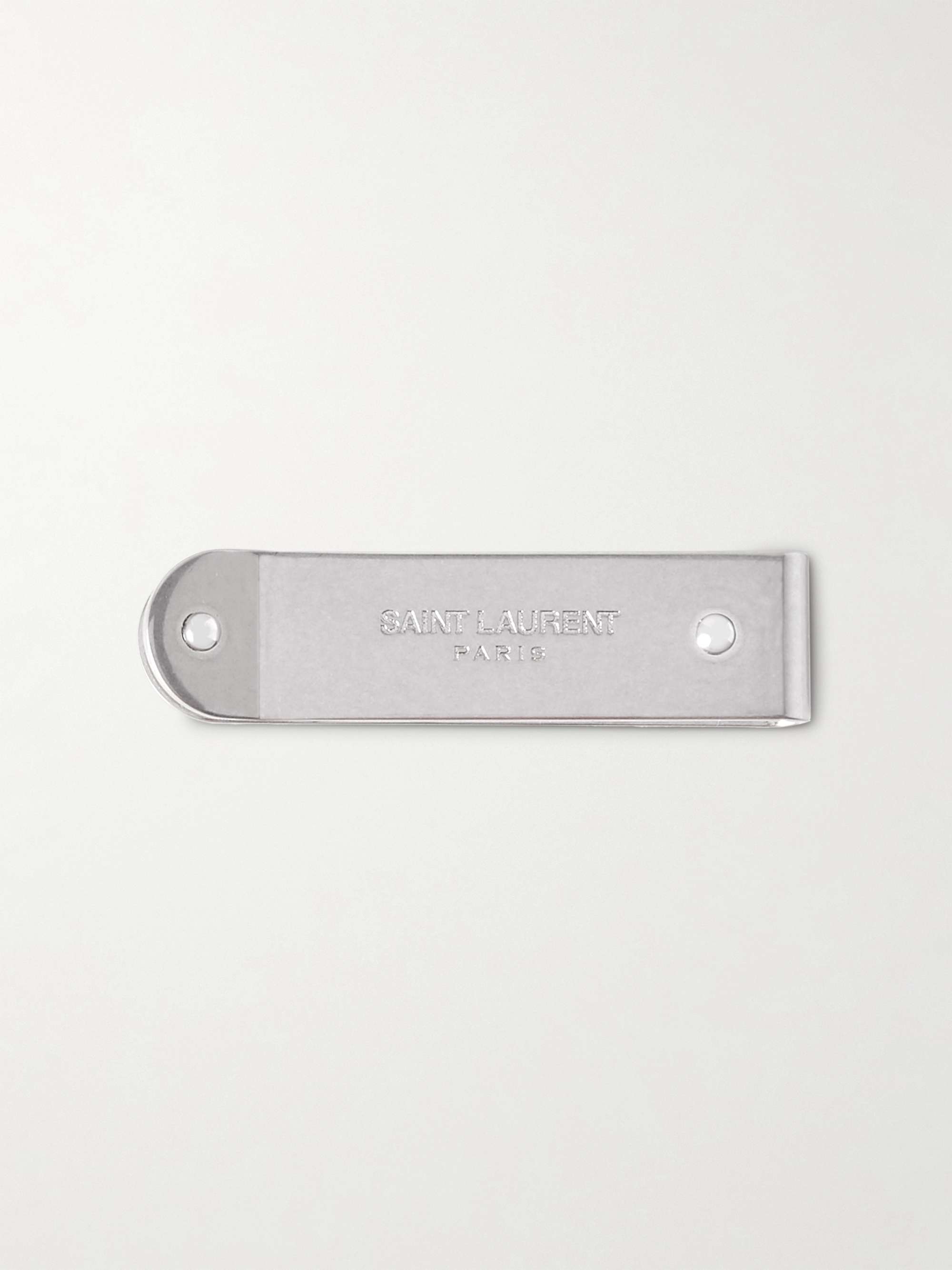SAINT LAURENT Logo-Engraved Silver-Tone Money Clip for Men | MR PORTER