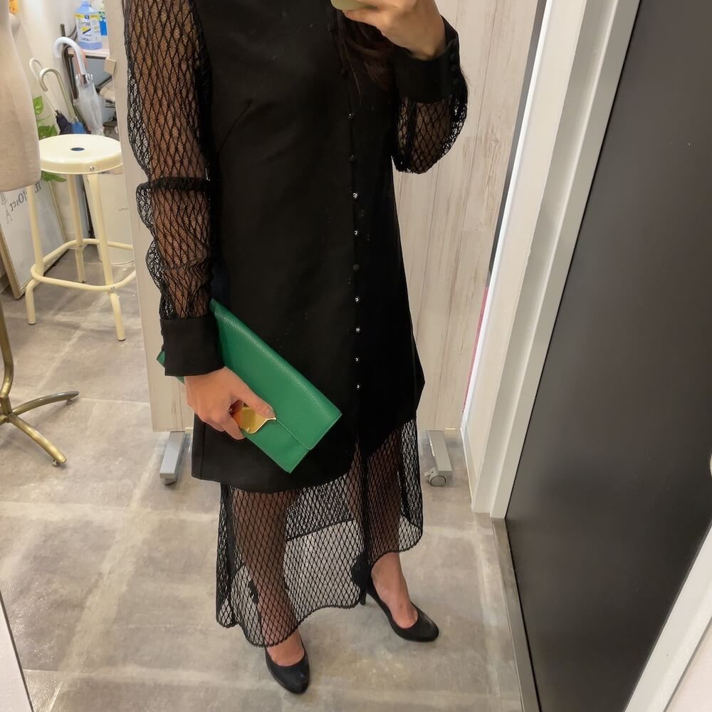 my closet / MELON SLEEVE STRAIGHT DRESS