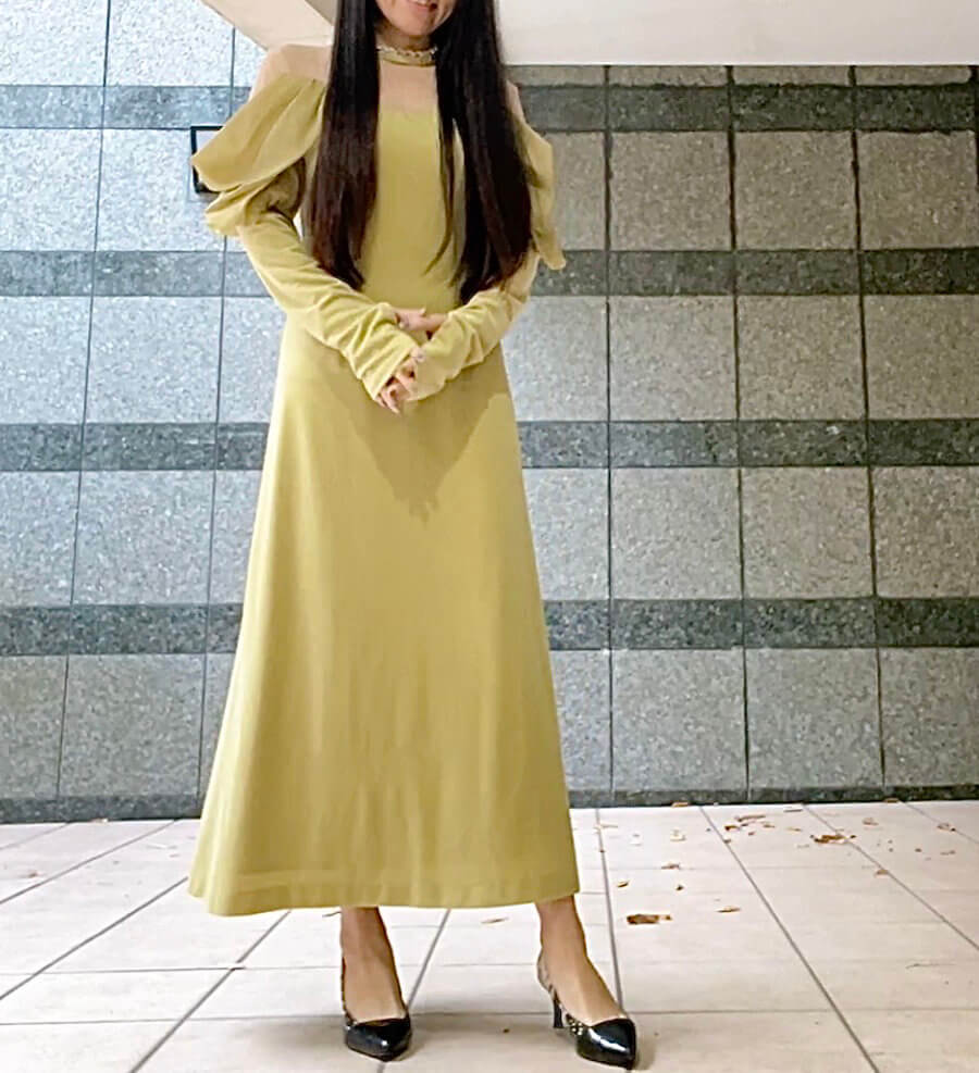 my closet / UND VELOUR OFF SHOULDER DRESS M