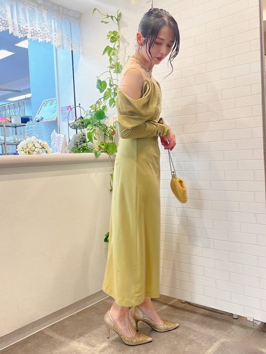 my closet / UND VELOUR OFF SHOULDER DRESS S