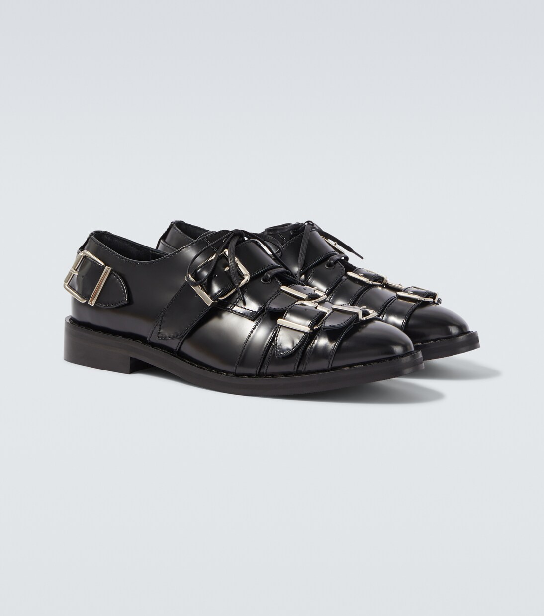 Buckle-detail leather Oxford shoes in black - Simone Rocha | Mytheresa