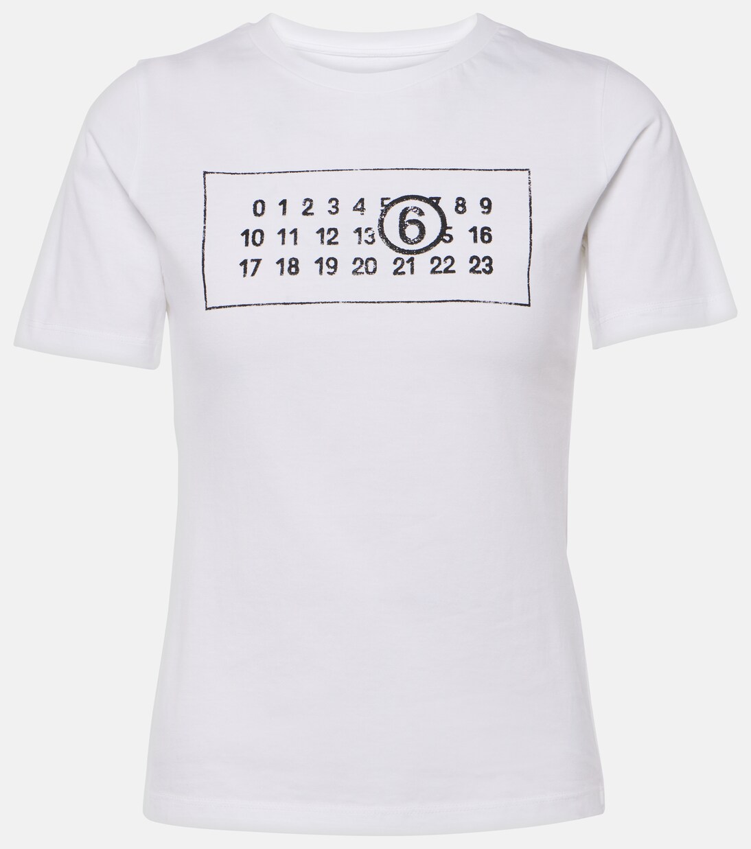Printed cotton jersey T-shirt in white - MM 6 Maison Margiela
