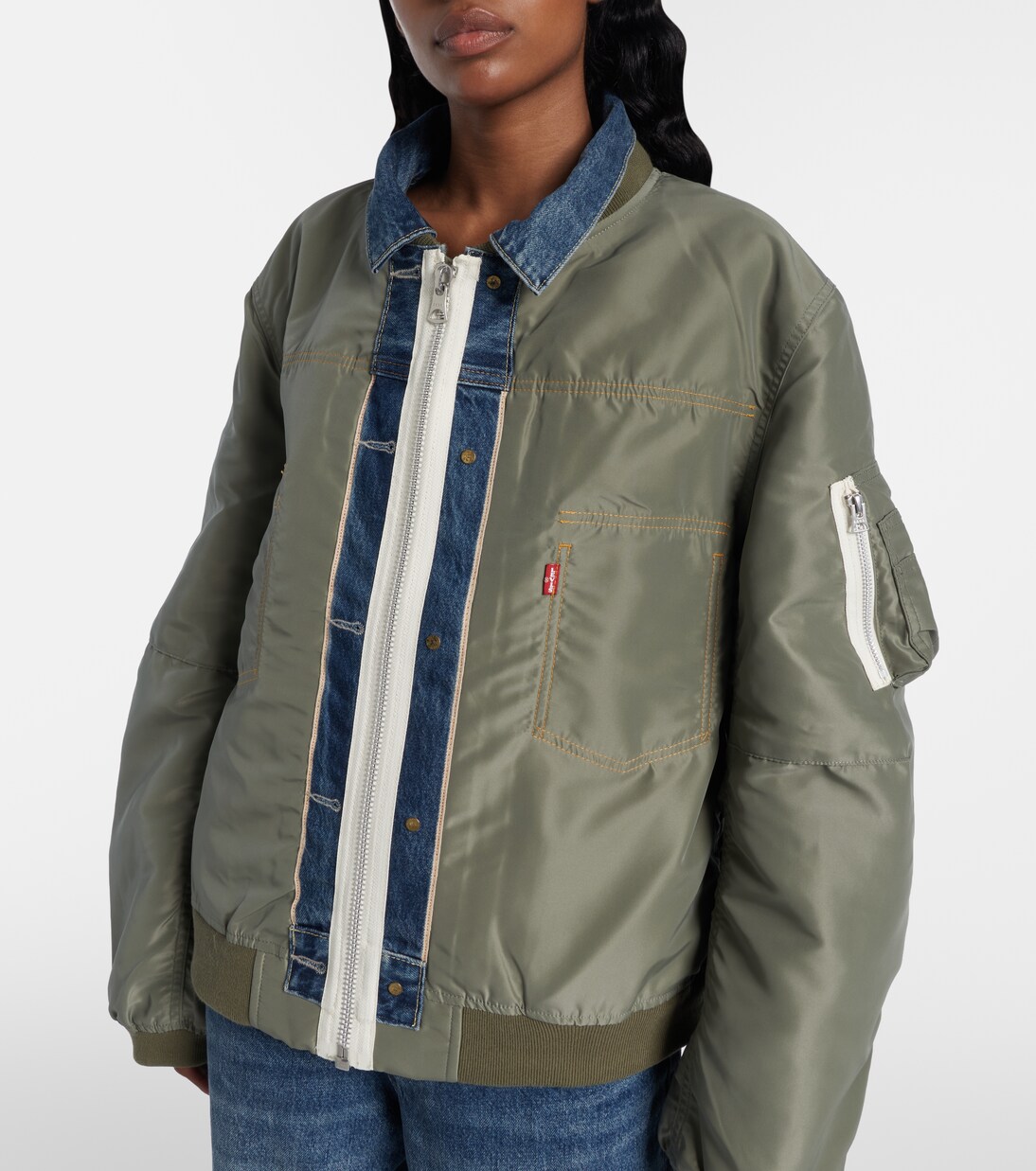 x Levi's® reversible denim and twill blouson in blue - Sacai