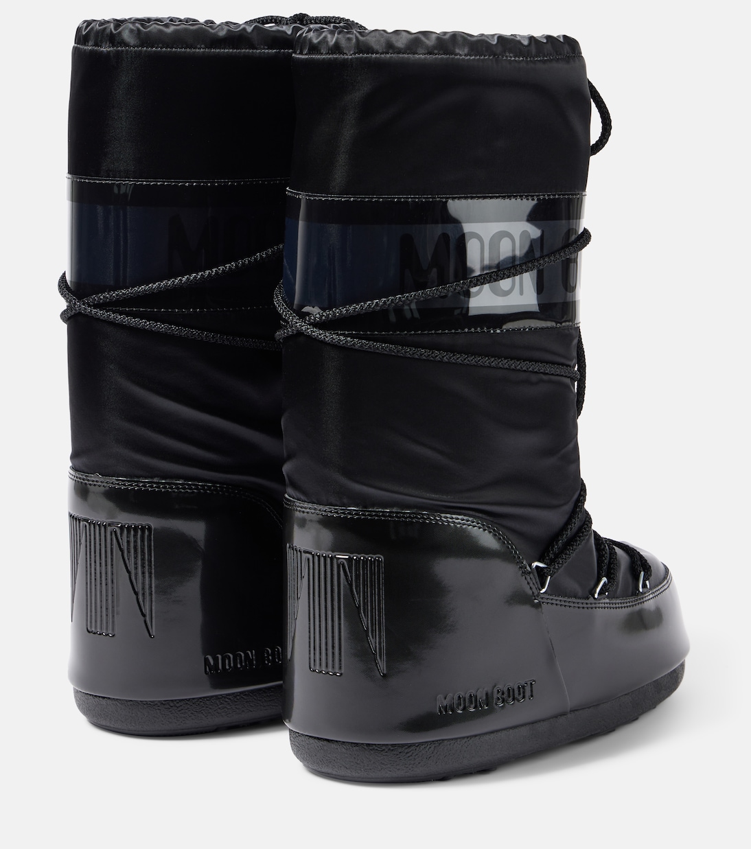 Icon Glance satin snow boots in black - Moon Boot | Mytheresa