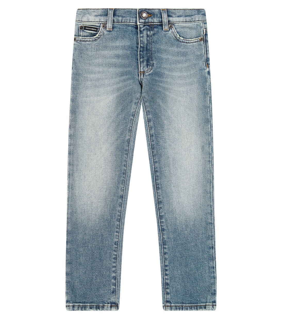 Logo straight jeans in blue - Dolce Gabbana Kids | Mytheresa