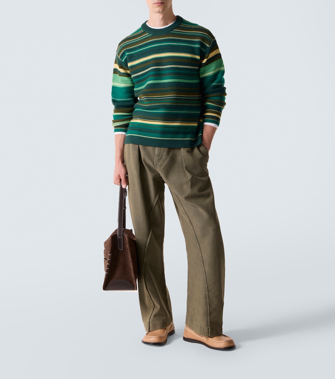 Striped wool sweater in green - JW Anderson | Mytheresa