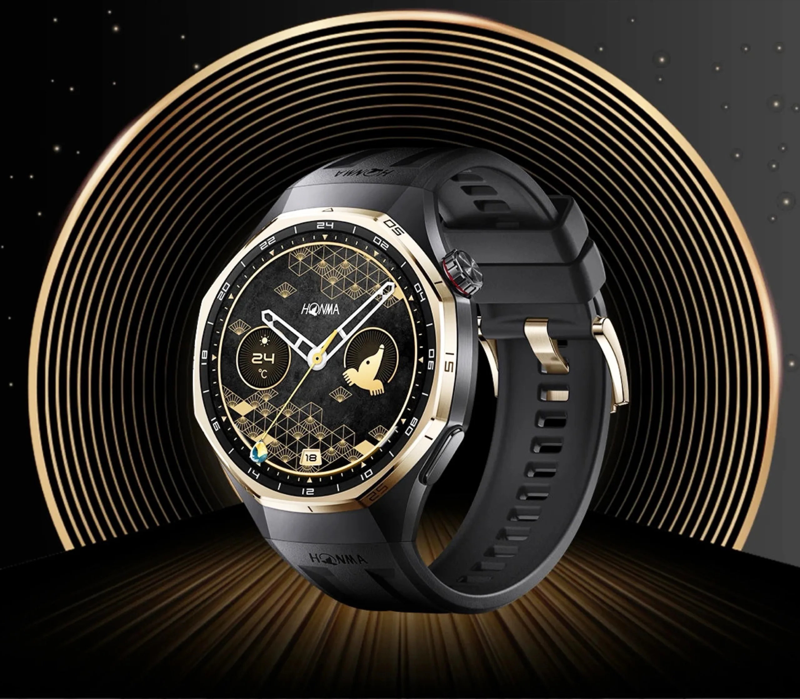 Honma x Huawei Watch GT 6 Pro launches with golden titanium bezel