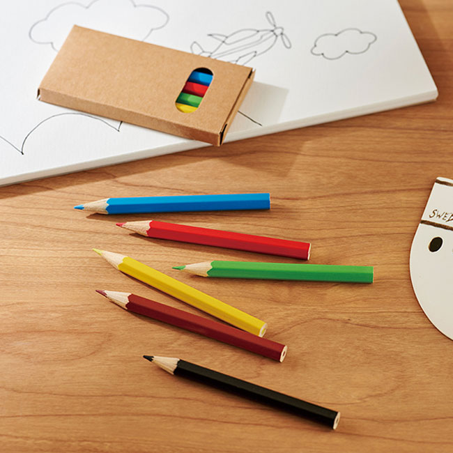 ミニ色鉛筆6本セット（SNS-0100118）｜名入れプリント専門店