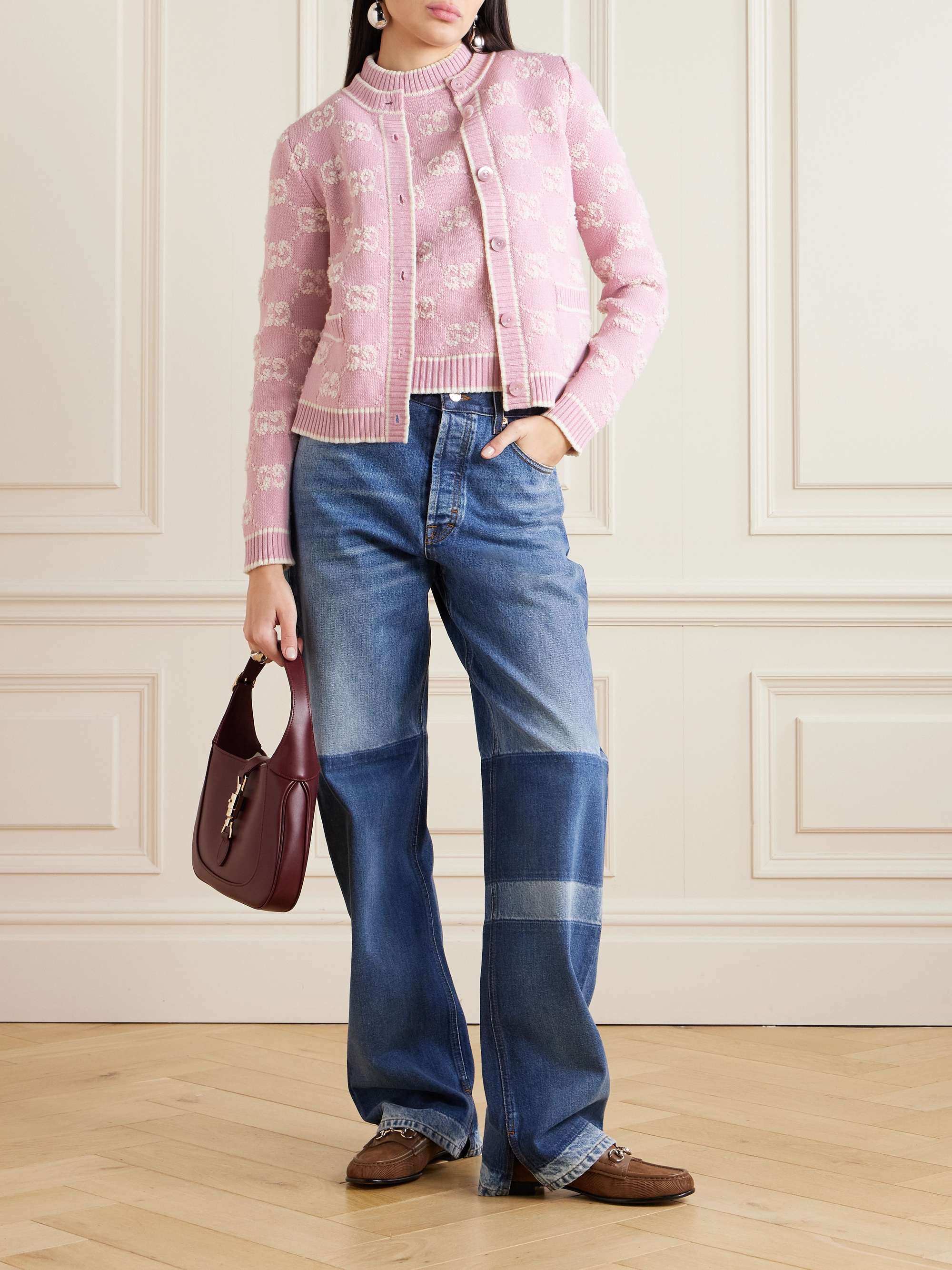 GUCCI Wool bouclé-jacquard cardigan | NET-A-PORTER