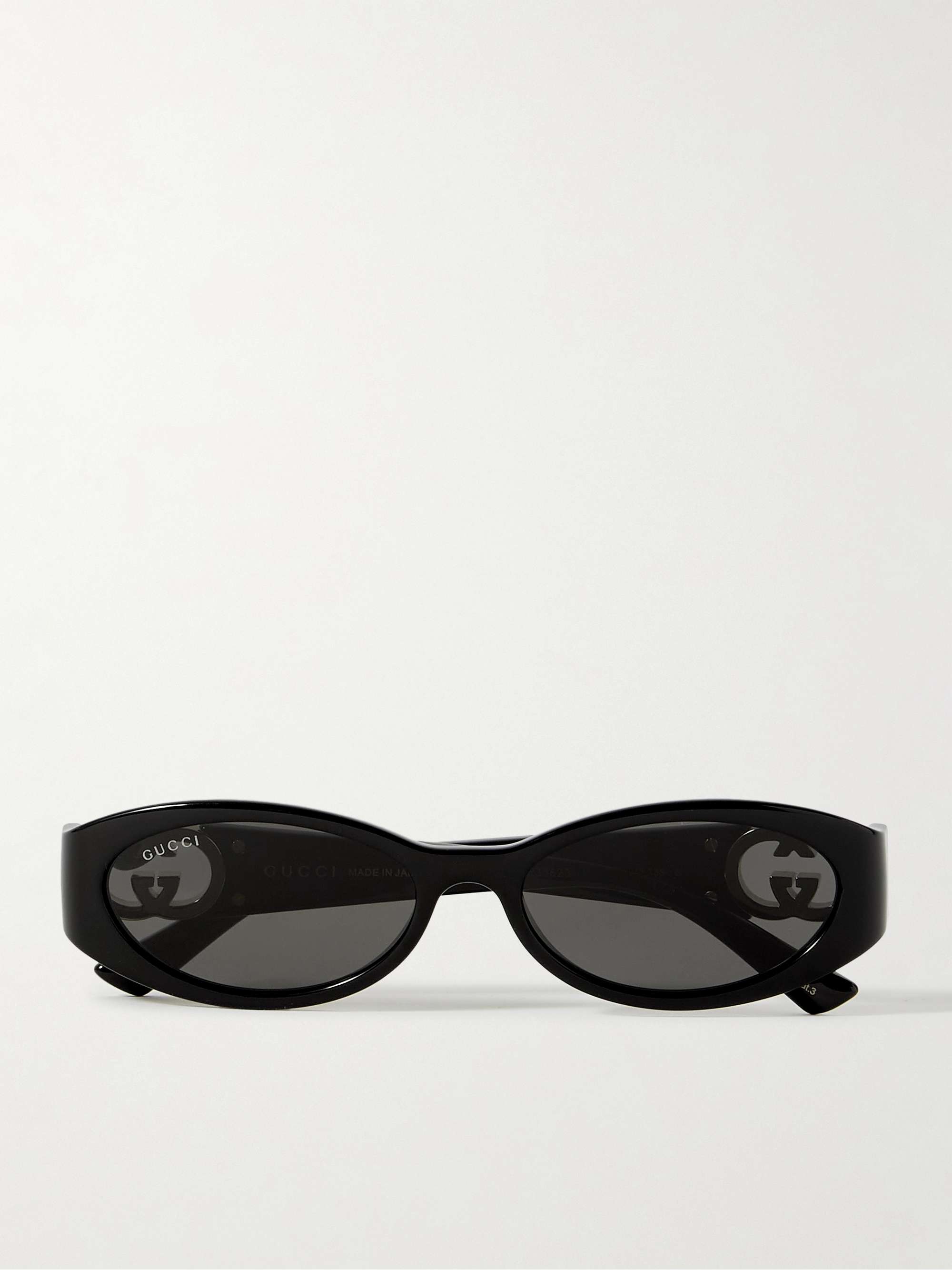 GUCCI EYEWEAR Oval-frame acetate and gold-tone sunglasses | NET-A