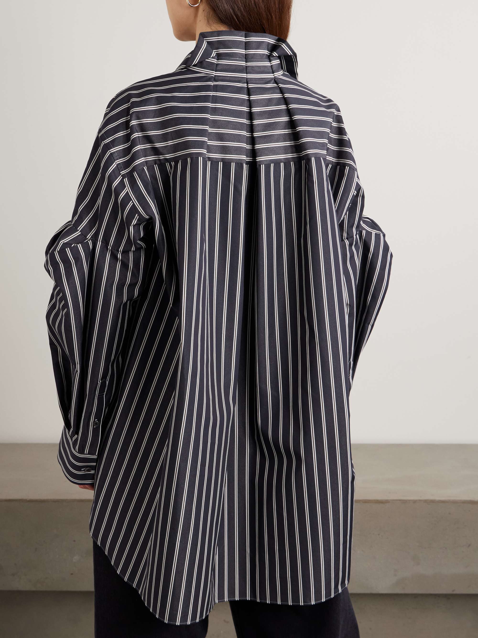 SACAI Oversized striped poplin shirt | NET-A-PORTER