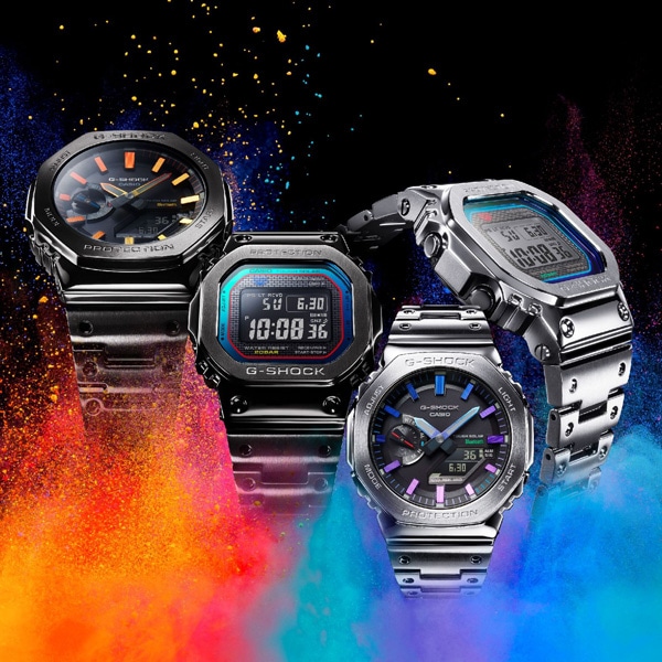 良品 CASIOカシオ メンズ腕時計ブルーG-SHOCK タフソーラー 存在感