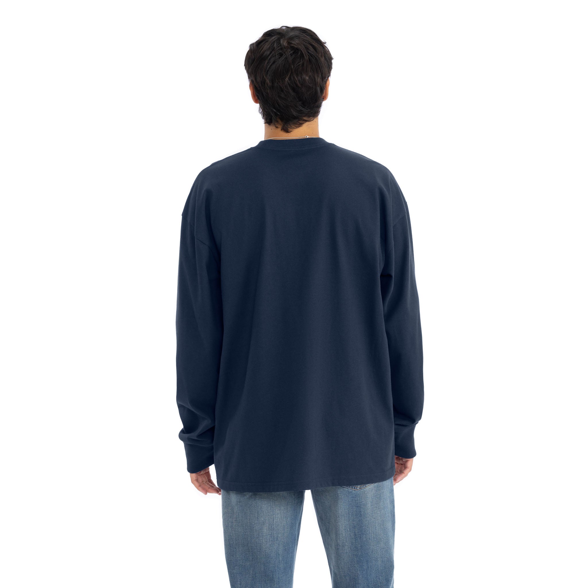 Heavyweight Cotton Long Sleeve T-Shirt - Midnight Navy