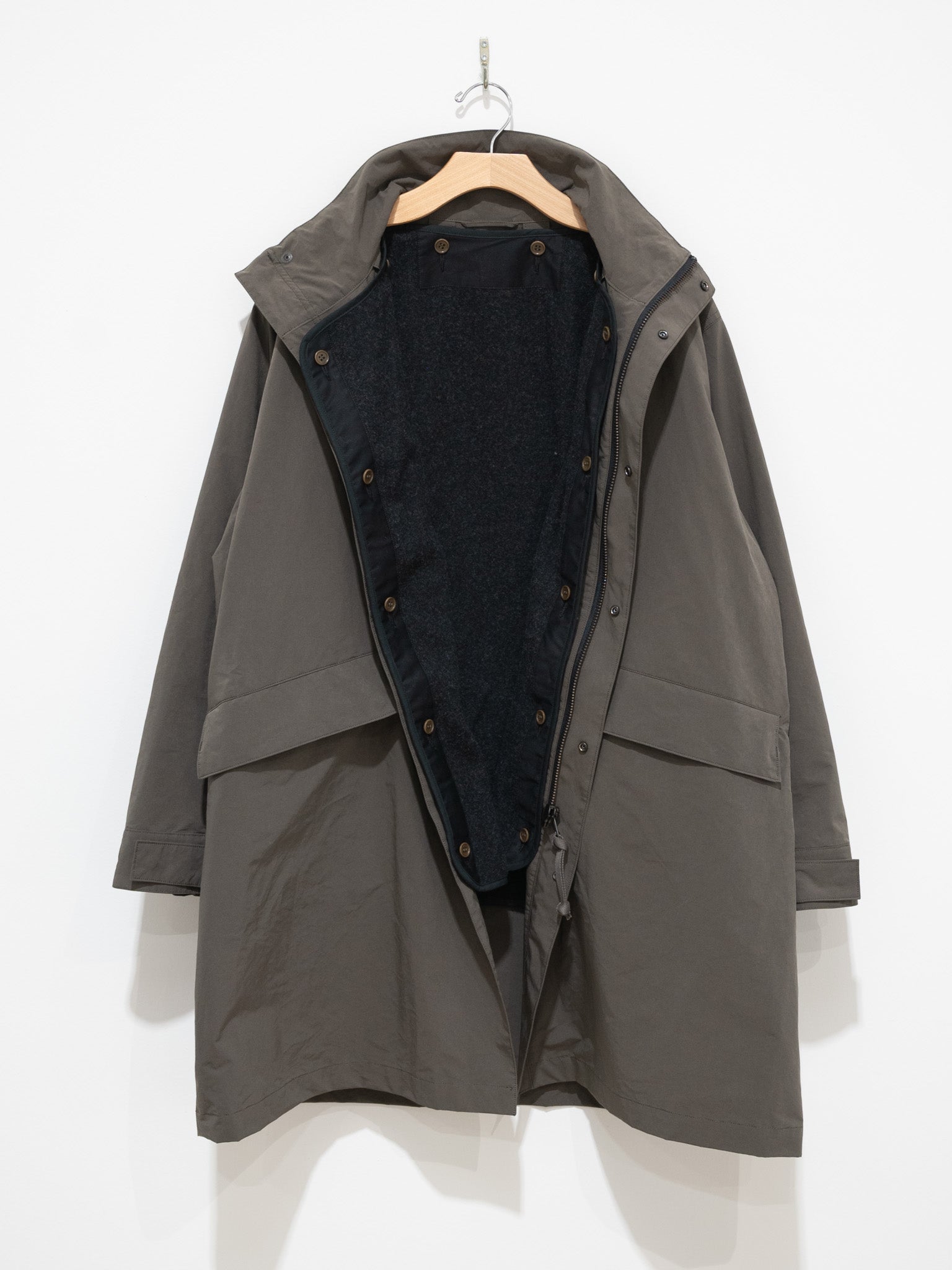 Namu Shop - Kaptain Sunshine Mill Coat - Black Olive
