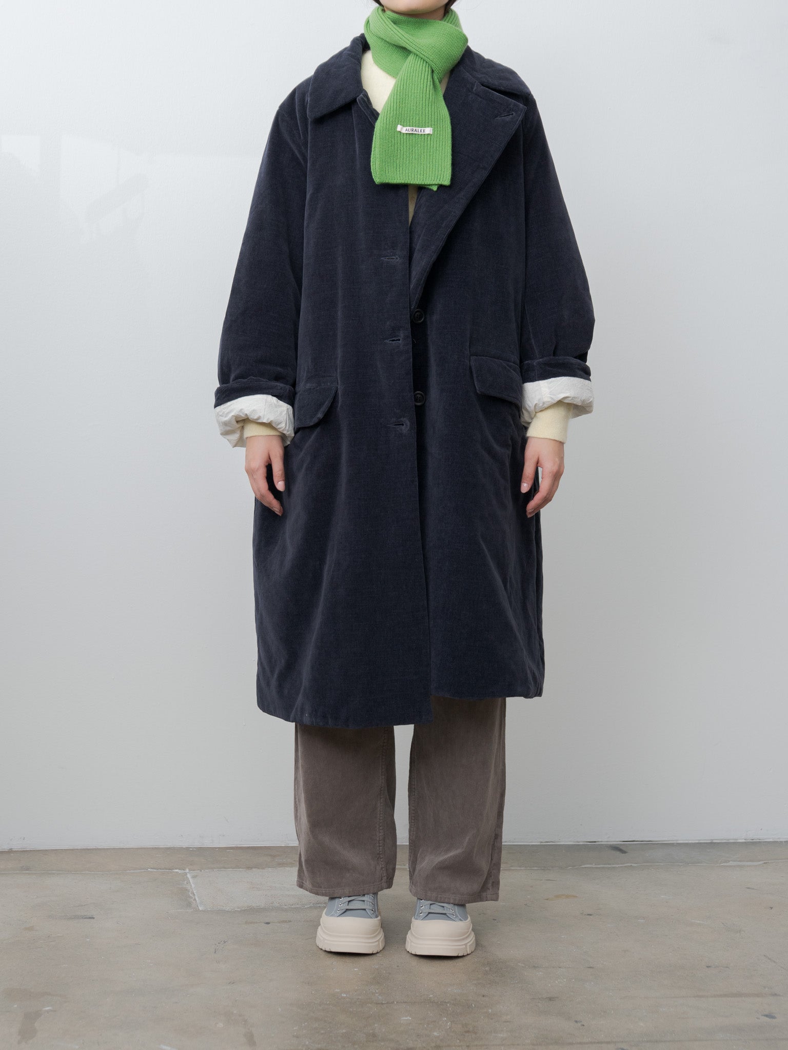 Namu Shop - Auralee Light Cashmere Knit Stole - Green