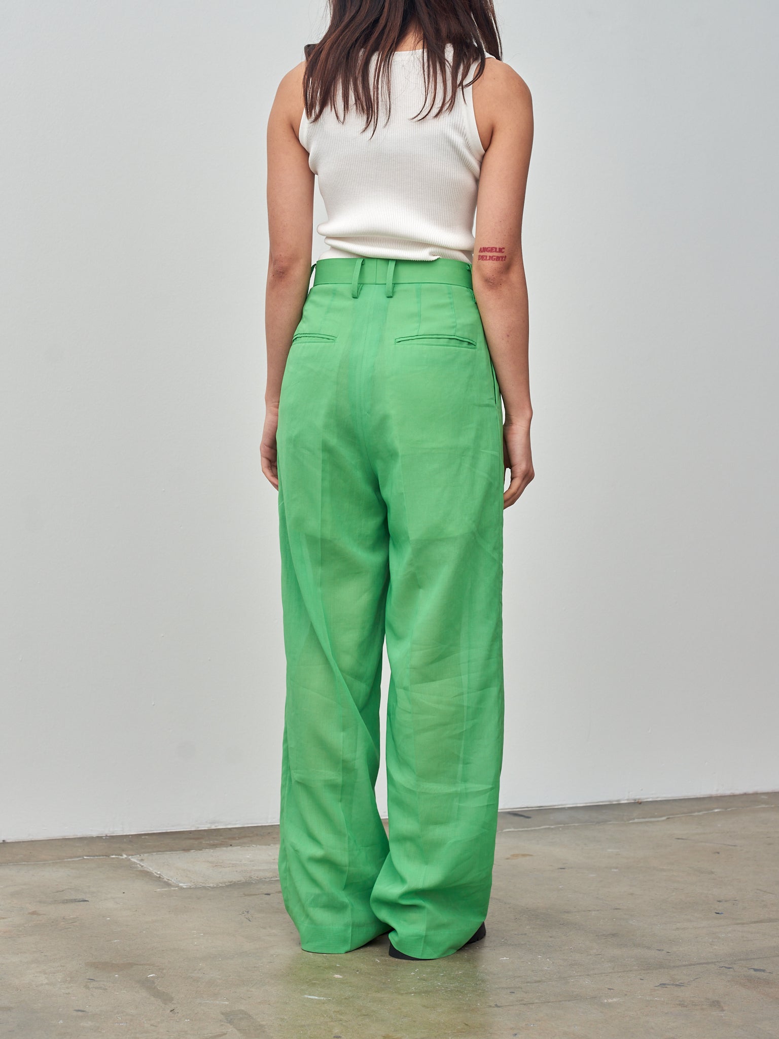 Namu Shop - Auralee Hard Twist Finx Organdy Pants - Green