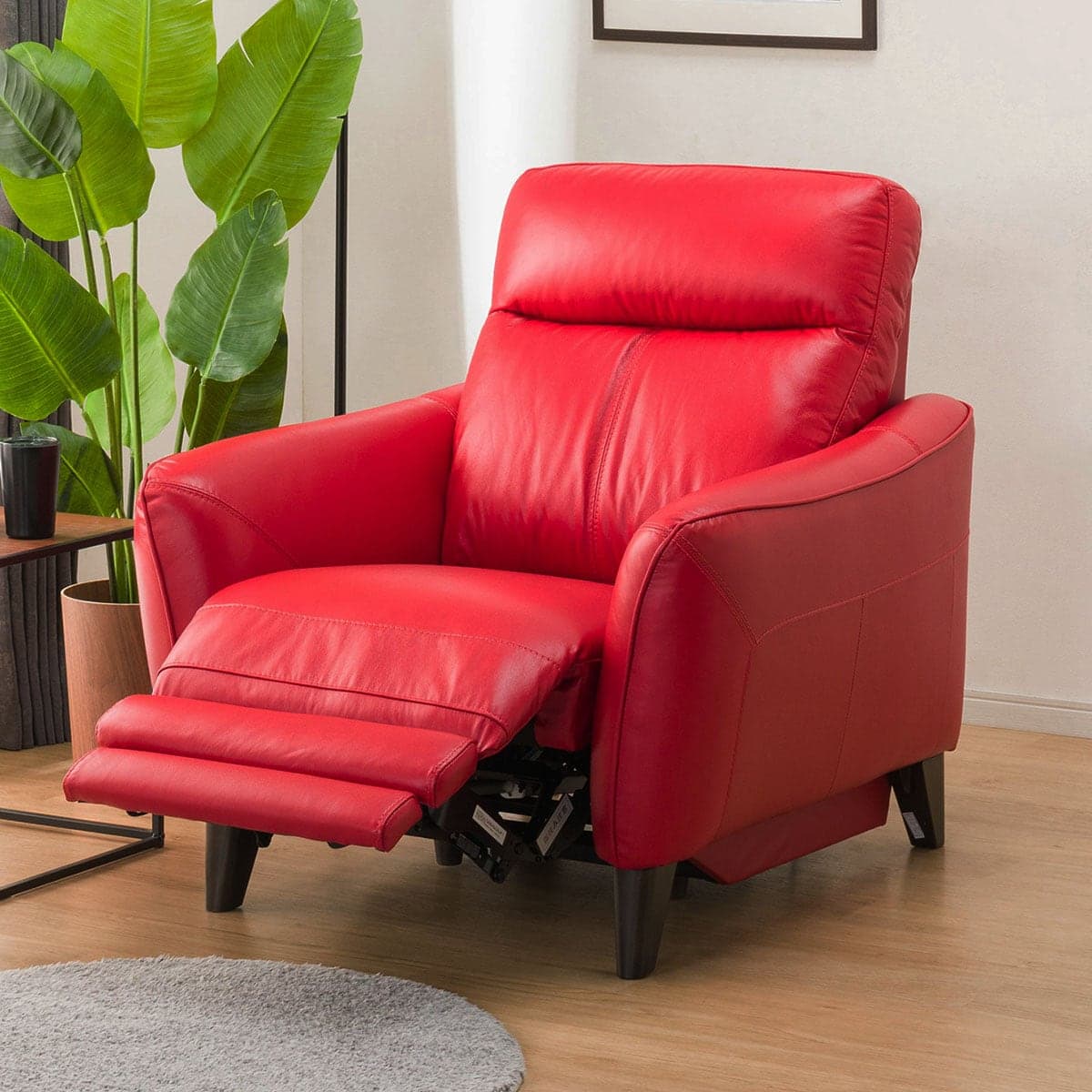 1人掛け電動リクライニングソファ 本革(一部合成皮革)タイプ (アネーロ