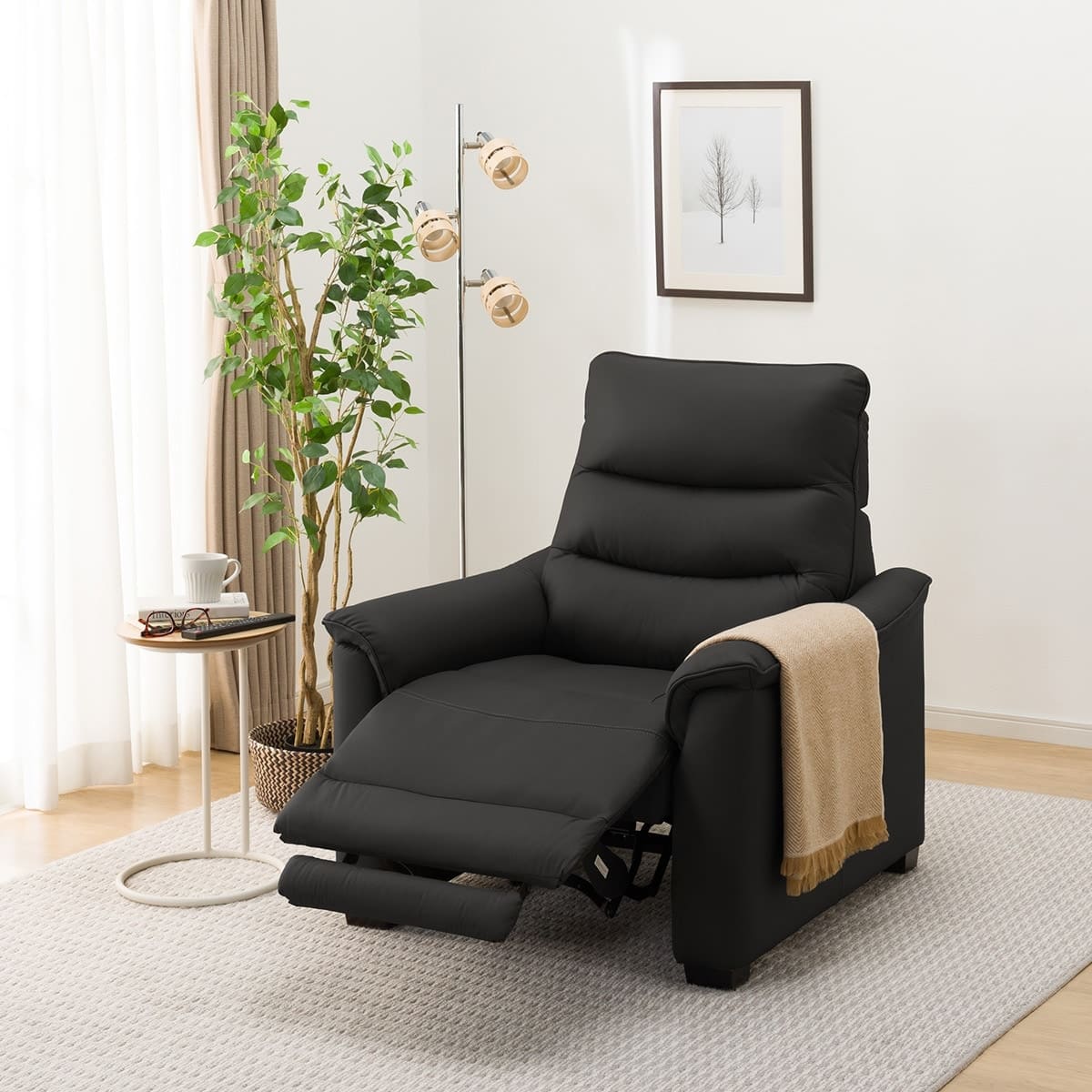 1人掛け電動リクライニングソファ 本革(一部合成皮革)タイプ (N