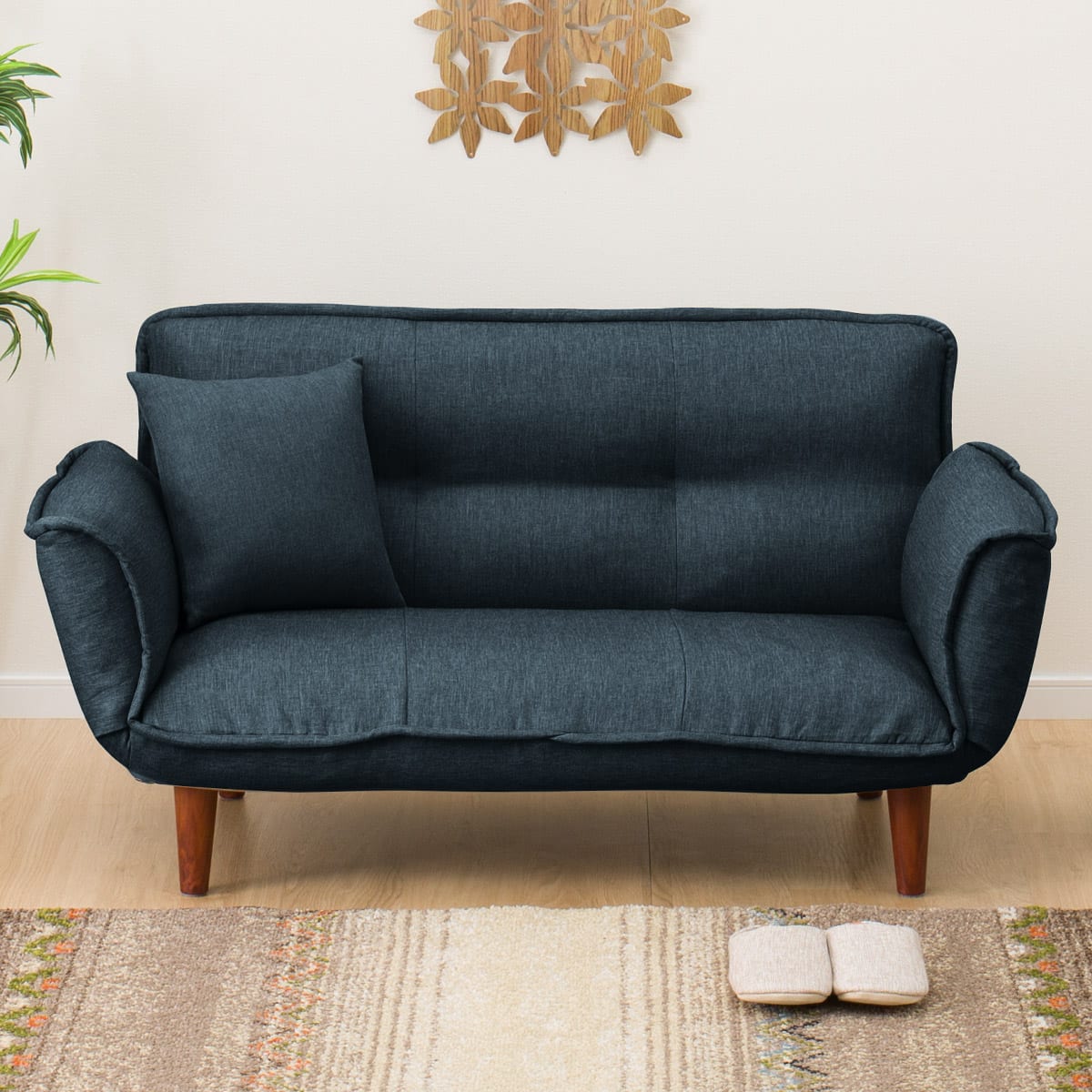 日本製 2人掛けコンパクトカウチソファ 布張りタイプ (NV) | ニトリ