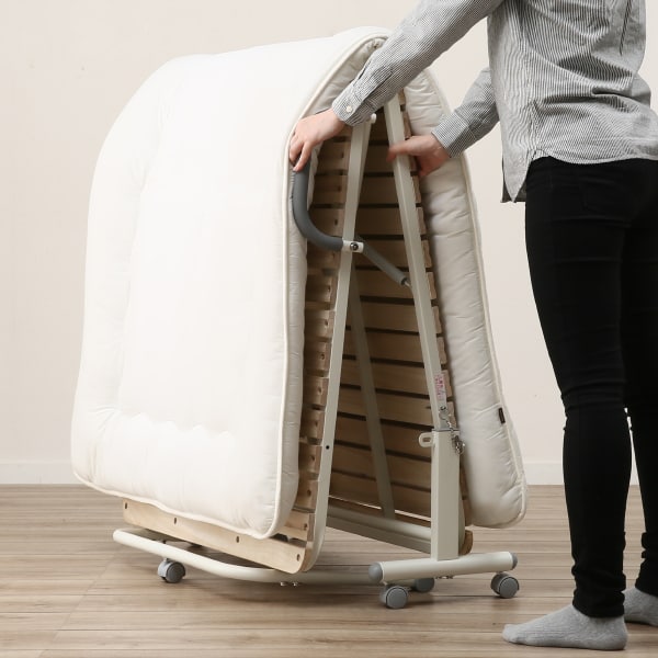 シングル 折りたたみ桐すのこパイプベッド ハイタイプ(VW) | ニトリ