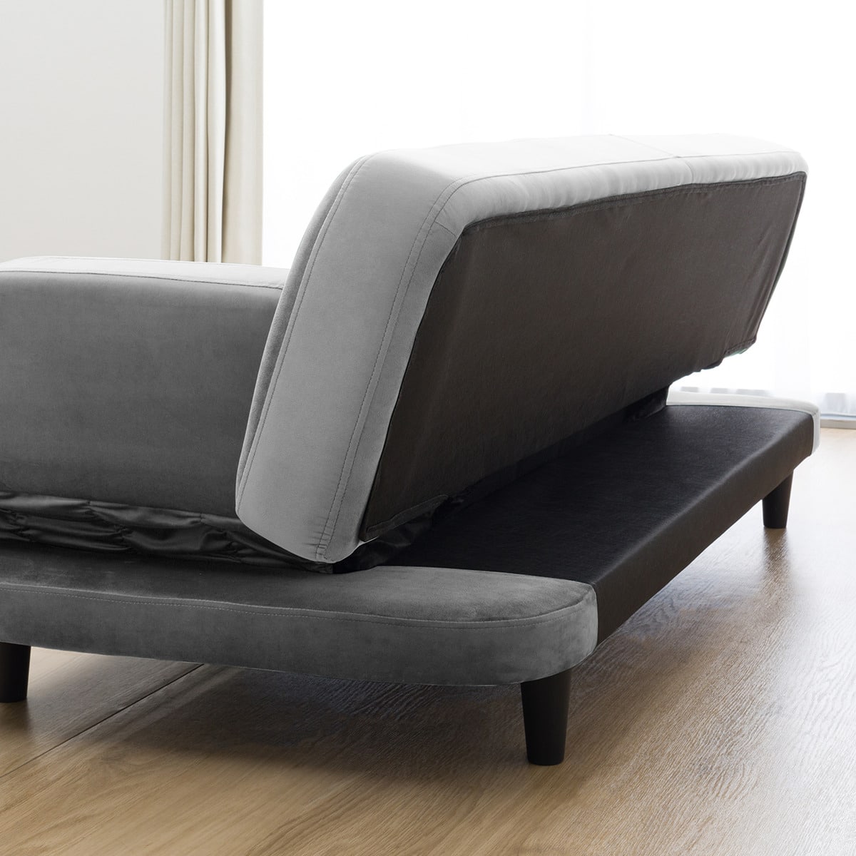 肘・背もたれ可動タイプ ソファベッド 布張りタイプ (GC2327 GY