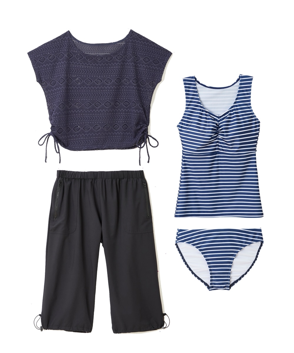 4点セット】水陸両用カーゴパンツ付タンキニ水着(MU131) 通販【ニッセン】