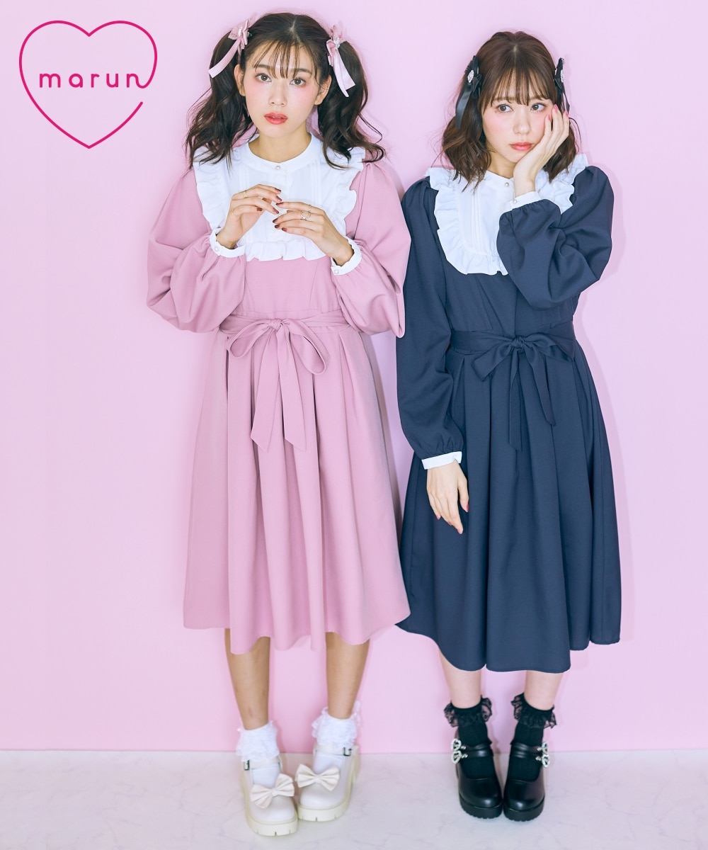大きいサイズ＞フリルロングワンピース marun 通販【ニッセン】