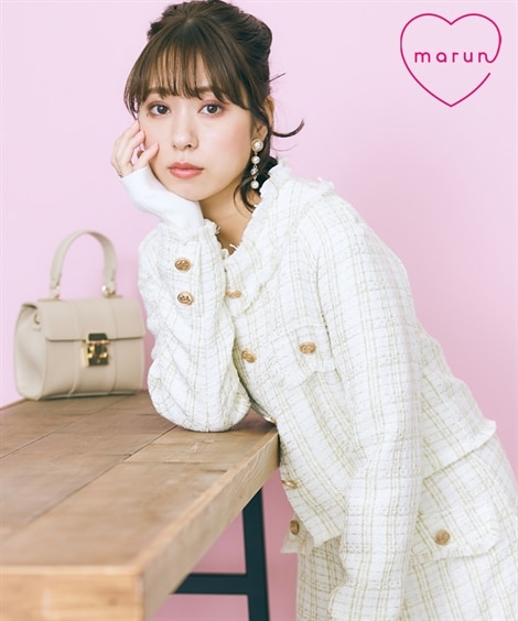 大きいサイズ ツイードジャケット marun 通販【ニッセン】