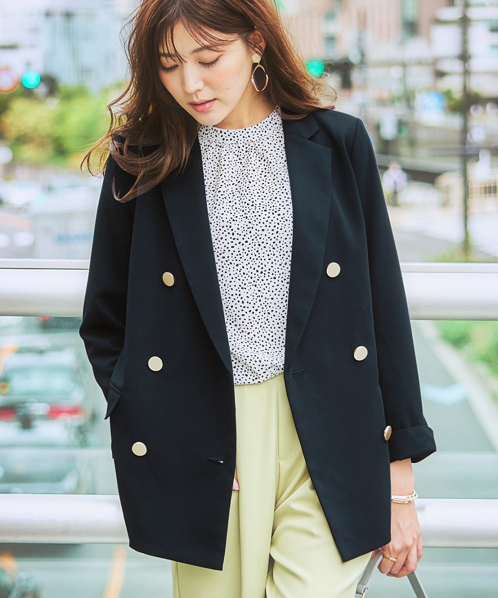 洗える金ボタンダブルブレストジャケット 通販【ニッセン】